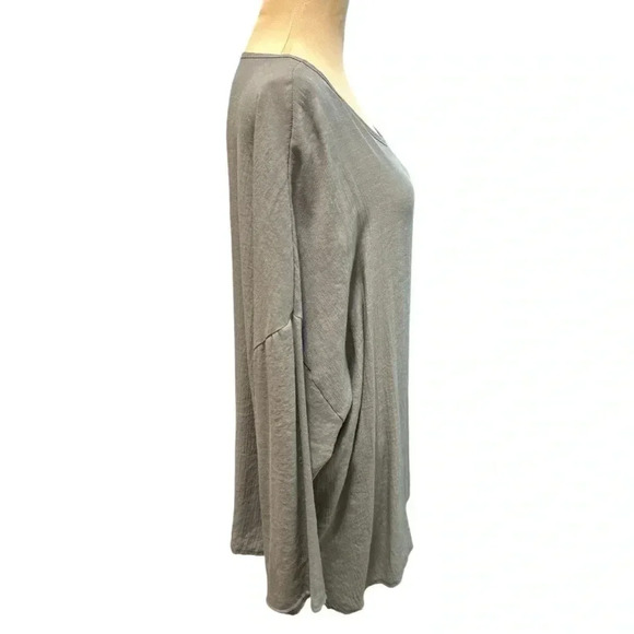 Shein Women's Long Sleeve Gray Blouse 5XL Polyester Spandex Blend Linen Look GUC - Picture 2 of 9